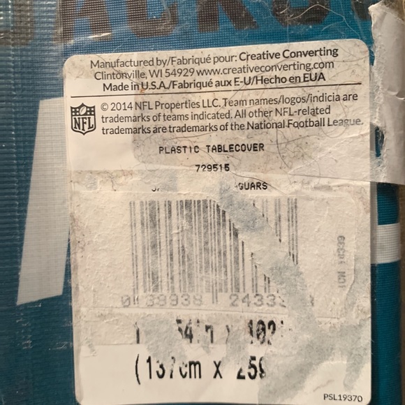 NWOT NFL Jaguars Picnic Table Cloth - Picture 3 of 3